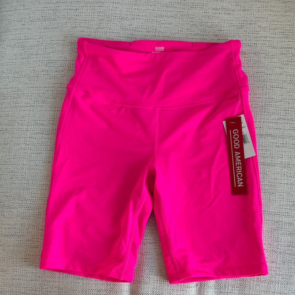 Good American Vivid Pink Bike Shorts